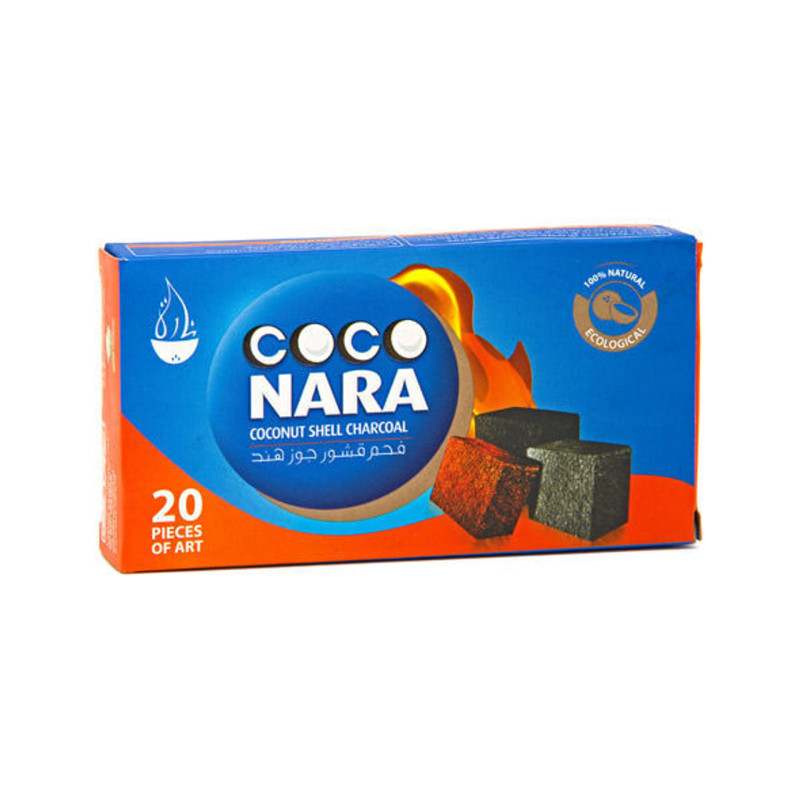 CHARCOAL COCO NARA COCONUT SHELL 20 FLAT PCS/BOX