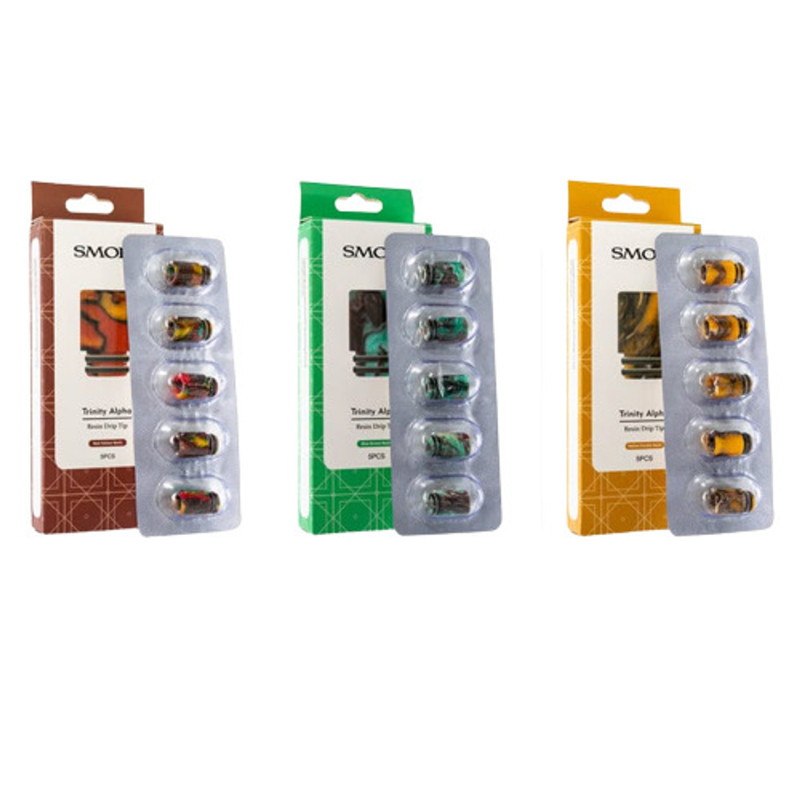 SMOK TRINITY ALPHA RESIN 510 DRIP TIP 5CT/PK