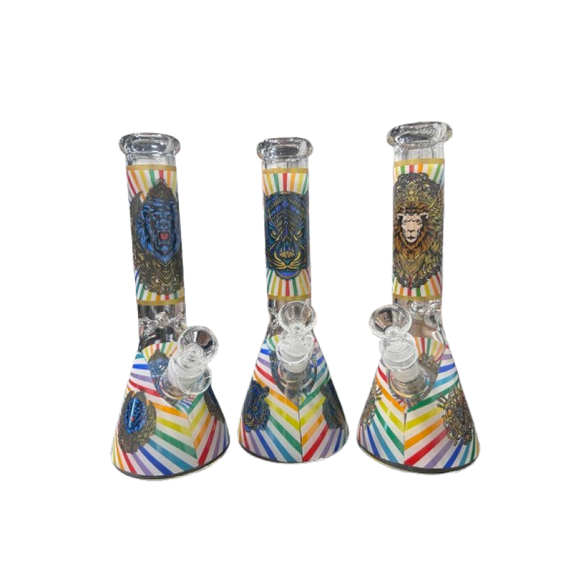 CLOVER 10" RAINBOW ANIMAL KINDGOM GLOW IN THE DARK WATER PIPE ASST. DESIGNS