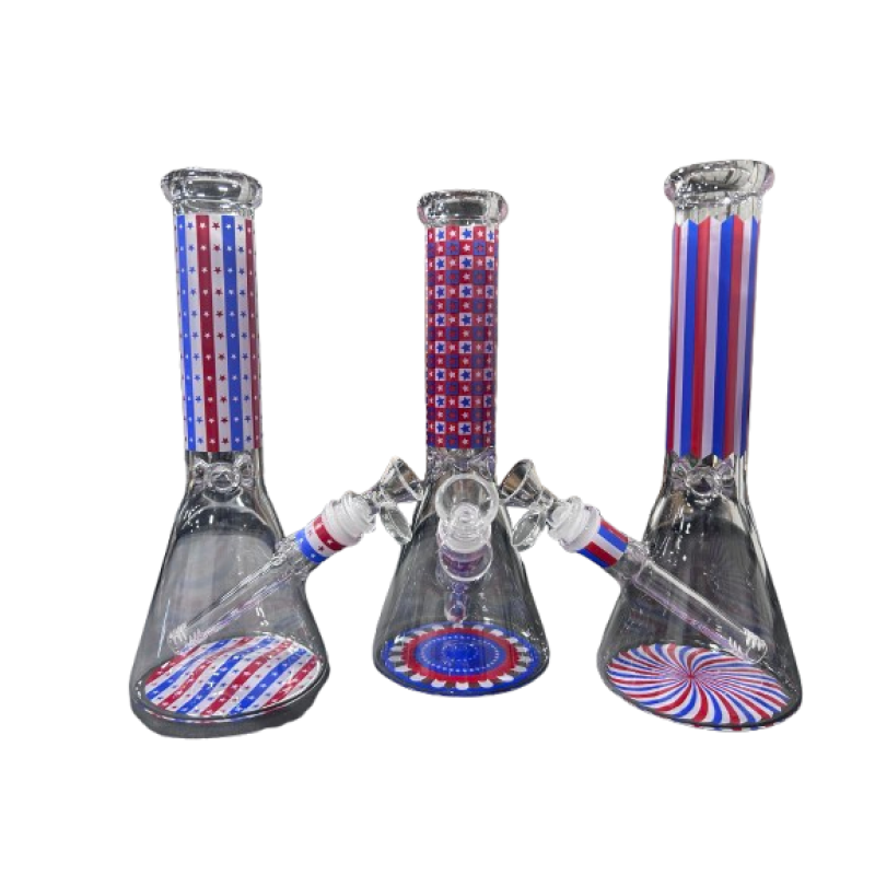 CLOVER 10" RED WHITE & BLUE WAER PIPE ASST. DESIGN