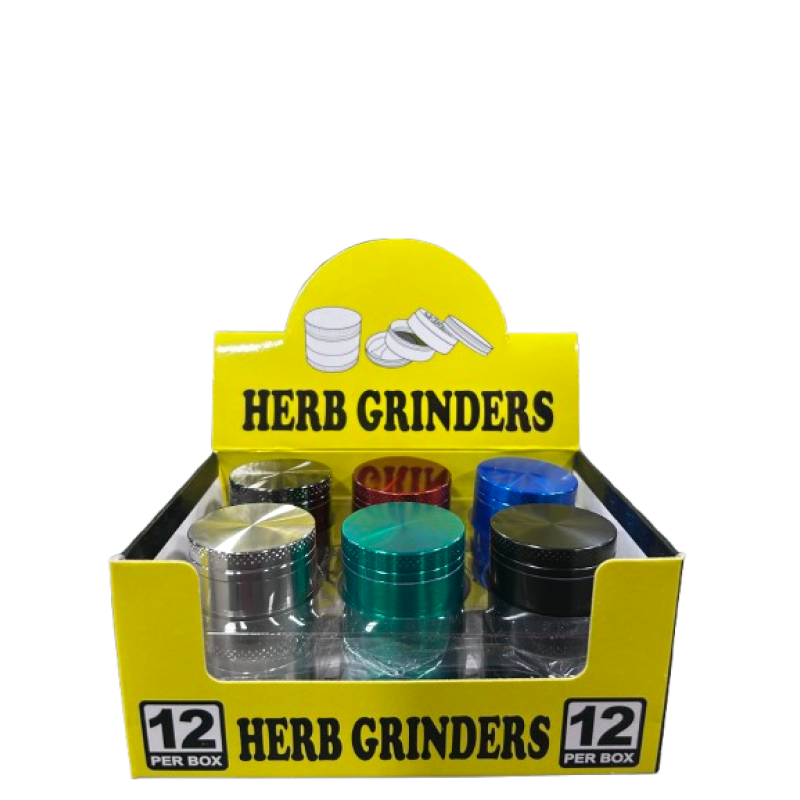 40MM 4 LAYER ZINC GRINDER 6 COLORS 12CT/PK