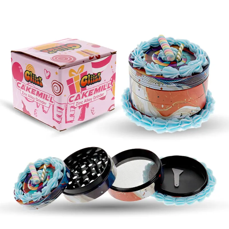 GLIIZY CAKEMILL 63MM 4 PIECE ZINC HERB GRINDER