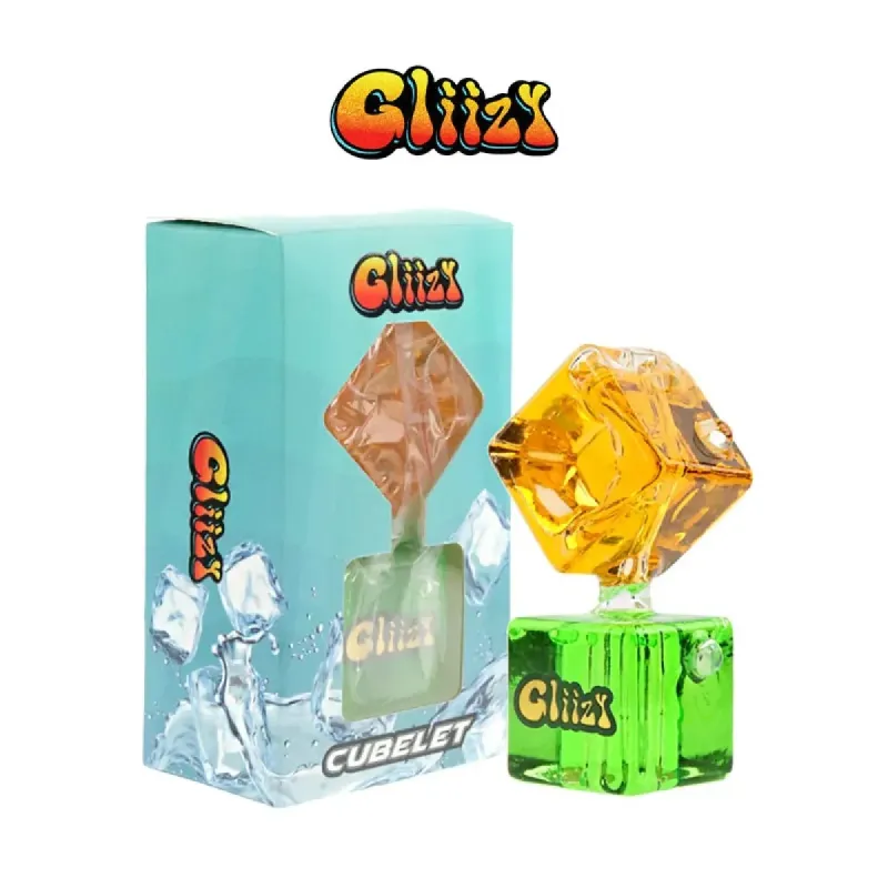 GLIIZY CUBELET GLYCERIN GLASS HAND PIPE 1CT.