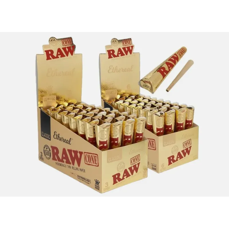 RAW CLASSIC ETHEREAL PRE ROLLED CONES 32PK DISPLAY