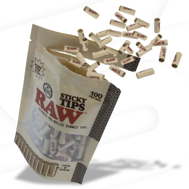 RAW PRE ROLLED STICKY TIPS 100CT BAG