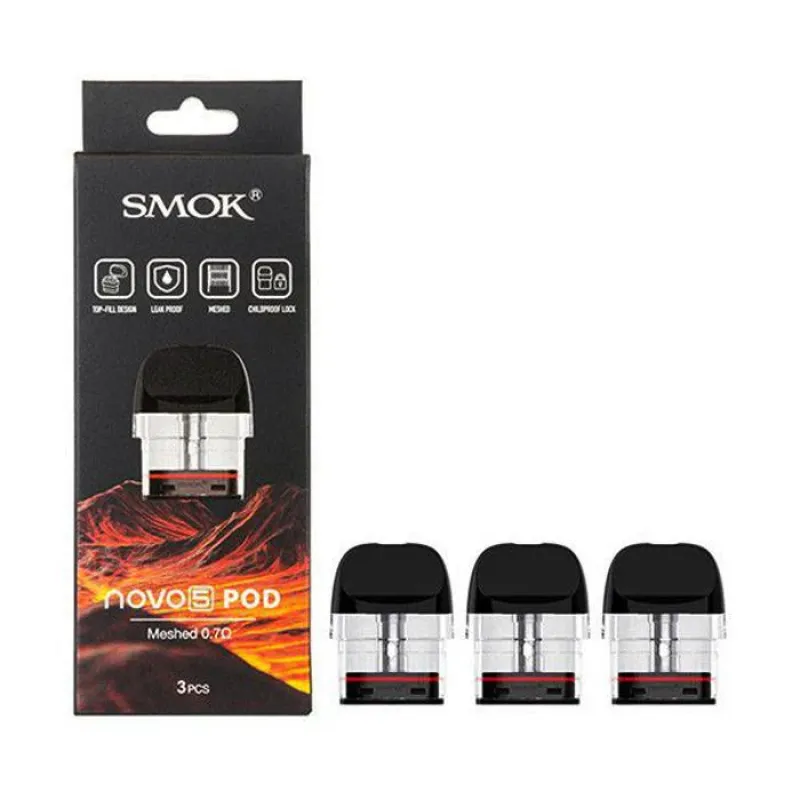 SMOK NOVO 5 REFILLABLE REPLACEMENT PODS 3CT/PK