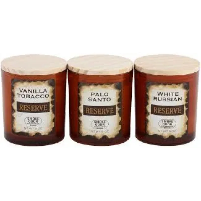 SMOKE ODOR EXTERMINATOR RESERVE EDITION 9OZ JAR CANDLES 1CT.
